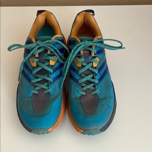 Hoka Speedgoat 3 Teal and Orange Trail Running Shoes